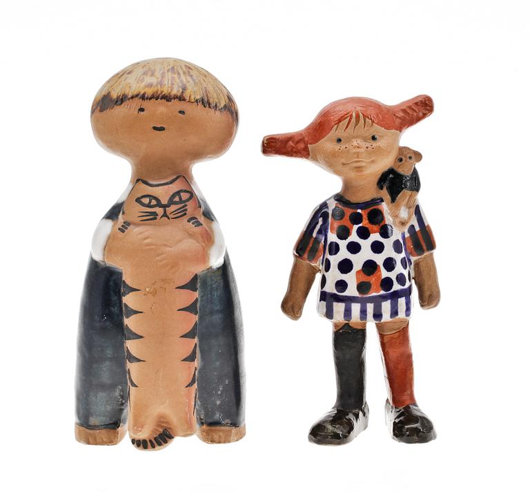 FIGURINER, 2 st, stengods, Lisa Larson, Gustavsberg.