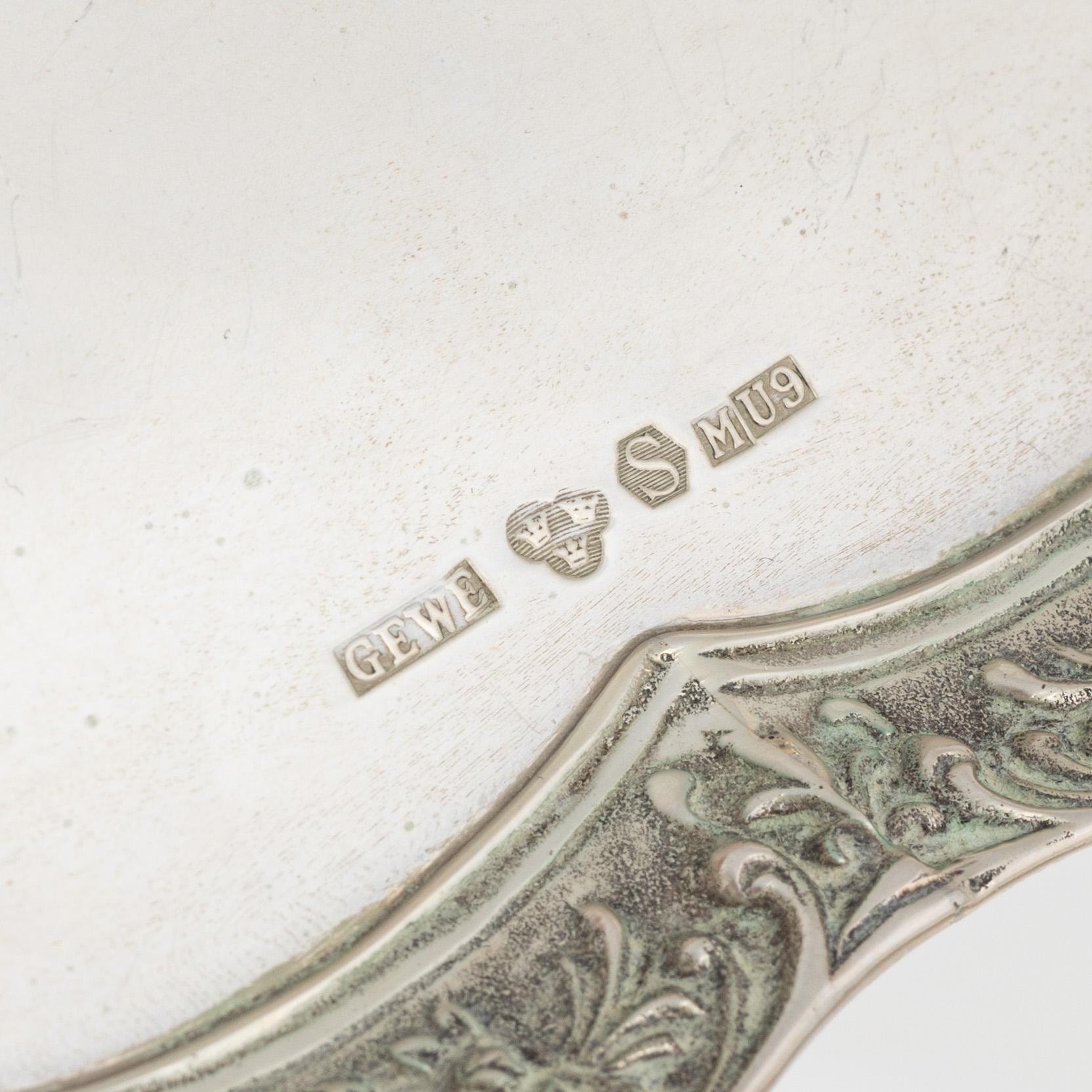 A silver Rococo style creamer, sugar bowl and tray, Gewe Silvervarufabriken Ab, Malmö, Sweden, 1970-71.