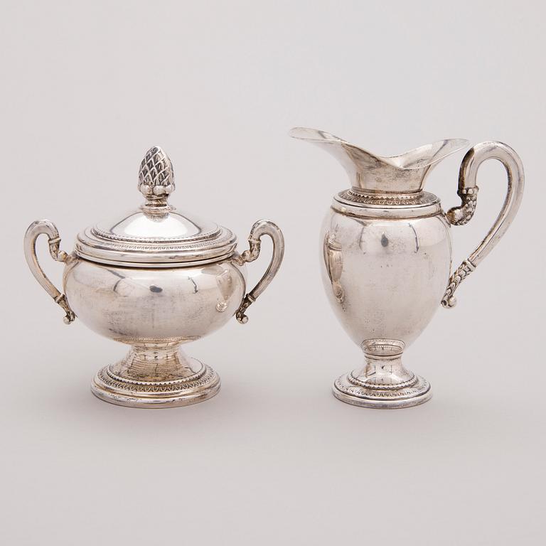 An Italian Silver Sugar Bowl and Cream Jug, Finnish control marks 1978.