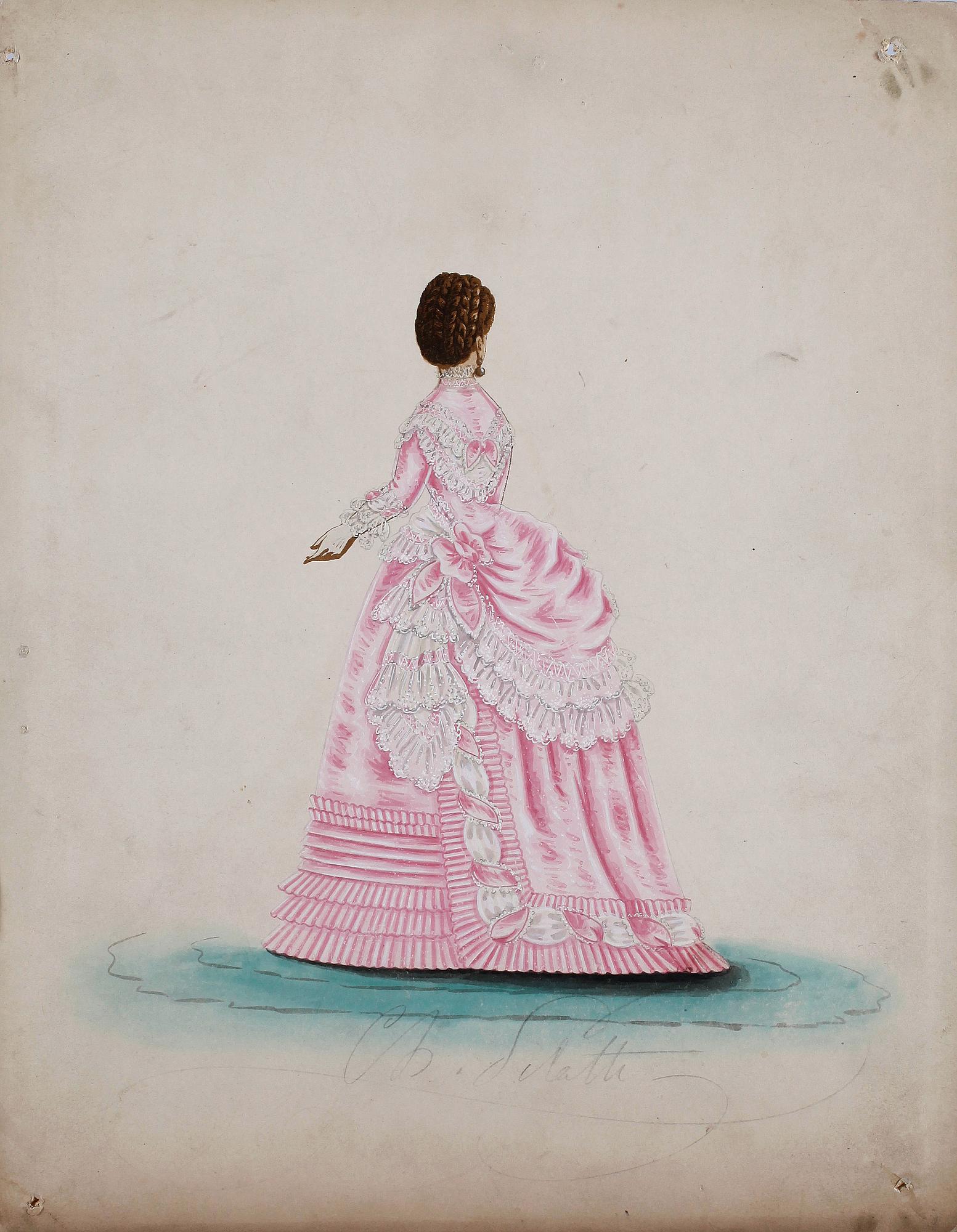 MODEPLANSCHER, 14 st, bla Ernest Leduc, 21 rue des Acacias, Montmartre, Paris 1800-talets andra hälft.