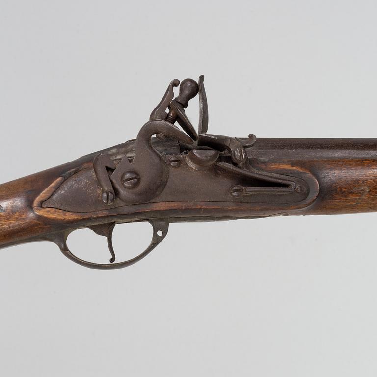 A Swedish military flintlock gun, 1805 pattern.