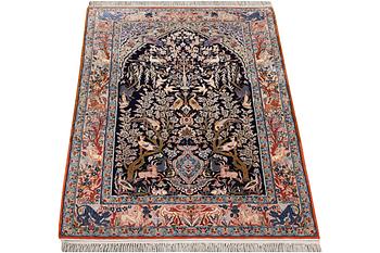 A rug, Esfahan, part silk, ca 159 x 103 cm.