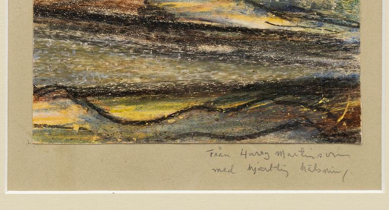 Harry Martinson, Landscape with trees and mountains.