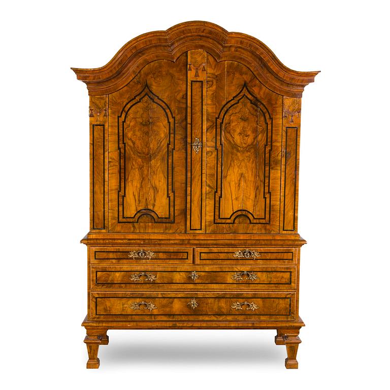 A Swedish late baroque cupboard, mid 18th century.