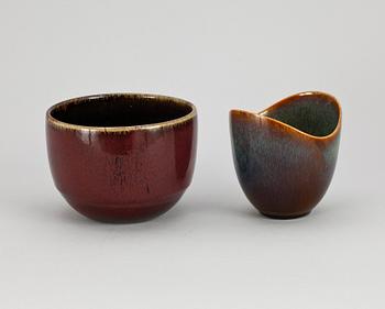 SKÅLAR, 2 st, stengods, Stig Lindberg Gustavsberg.