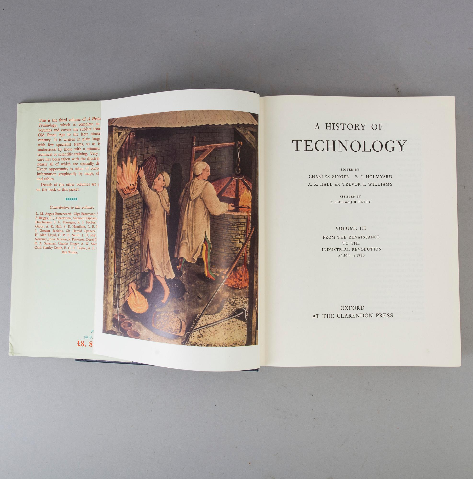 5 books "A history of technology" volume I-V.