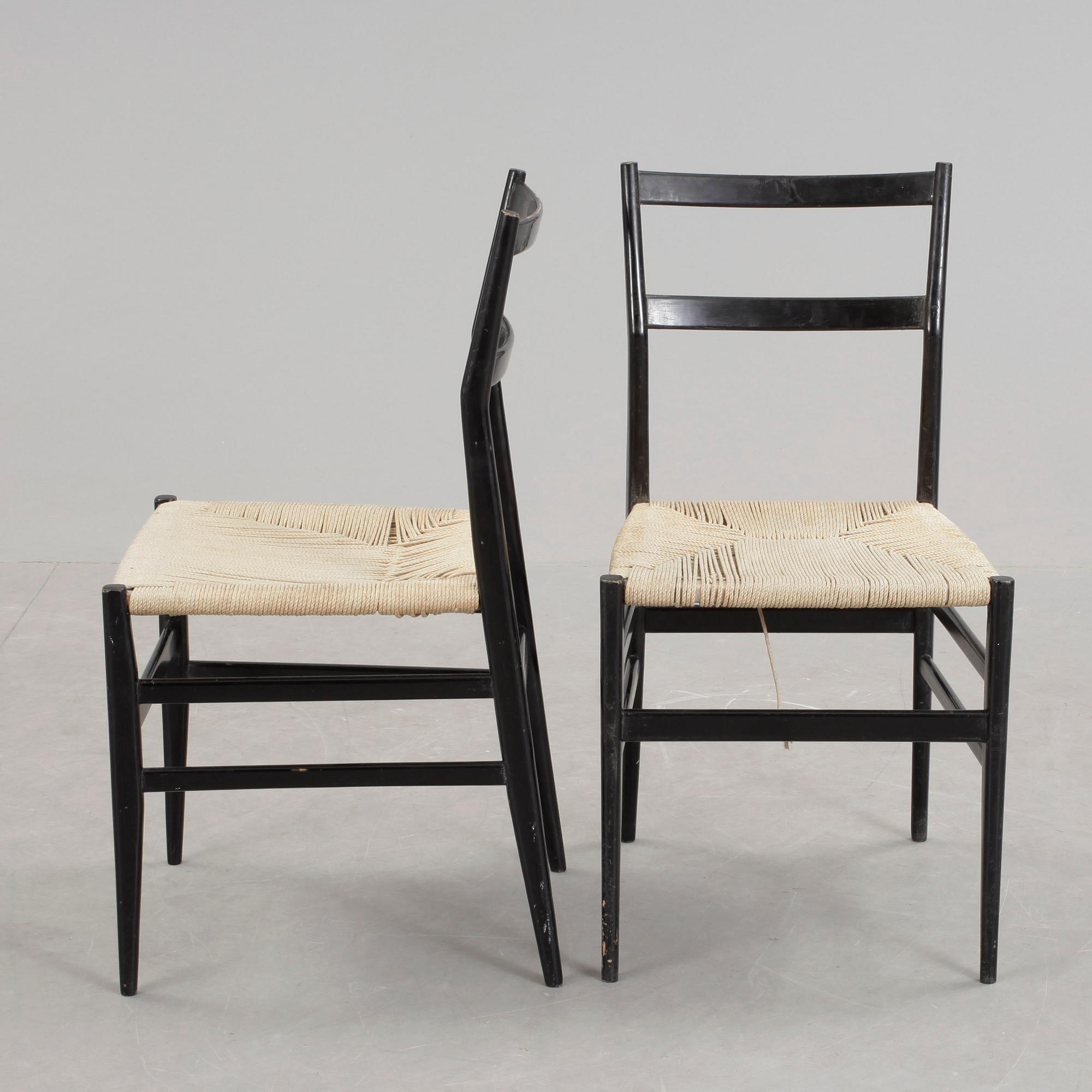 STOLAR, ett par, "Superleggera" Gio Ponti, formgiven 1957.