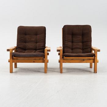 Yngve Ekström, a pair of 'Dymling' easy chairs, Swedese, 1970's.