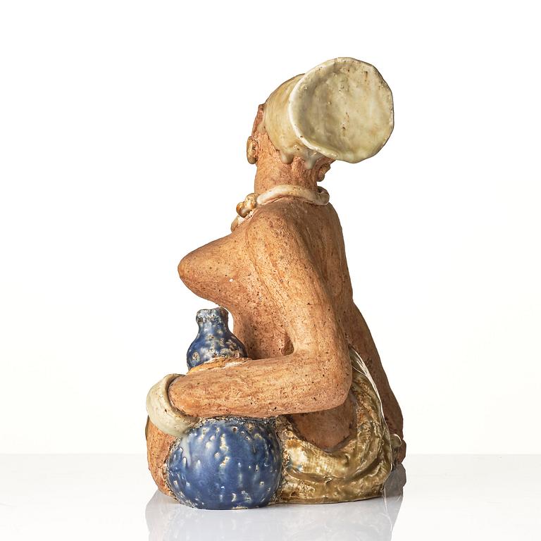 Michael Schilkin, skulptur, stengods, vilande kvinna, Arabia, Finland, 1940-tal.