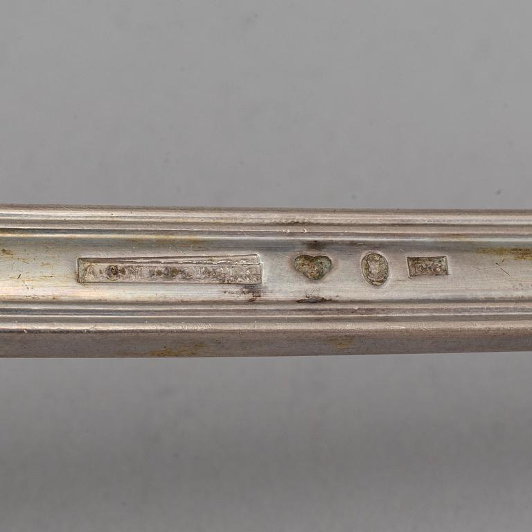 A Swedish 19th century  silver soup ladle and serving spoon, Stockholm 1853 and 1883.