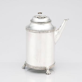 A Swedish Gustavian silver coffee-pot, marks of Joachim Ljungberg, Norrköping 1785.