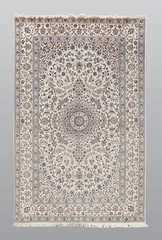 A carpet, Nain part silk s.k 6 LAA, 238 x 148 cm.