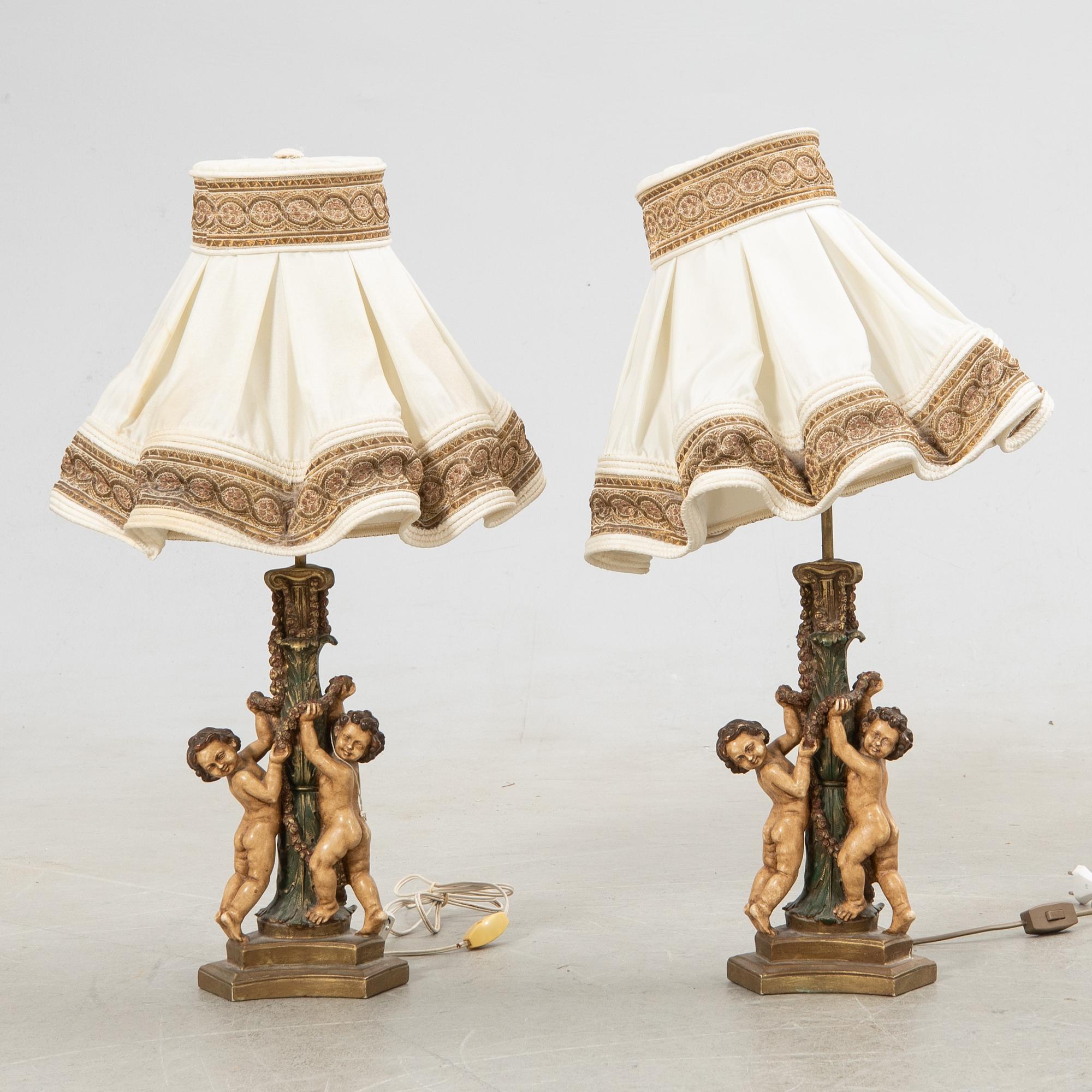 Table lamps, a pair, Baroque style, 20th century.