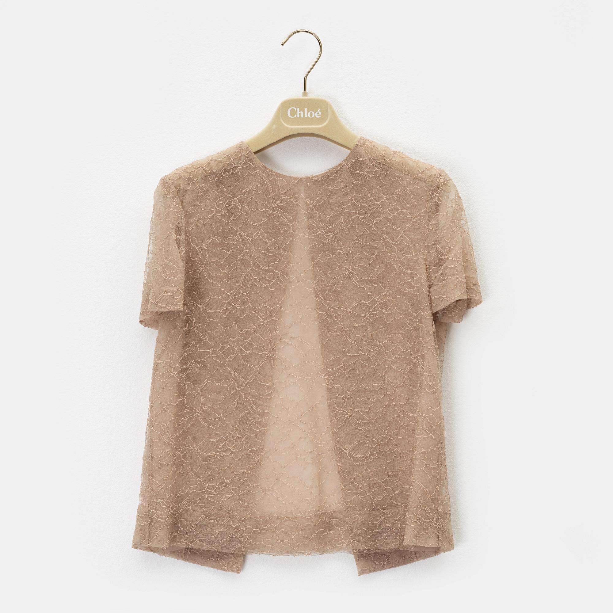 Chloé, a lace silk blouse, size 34.