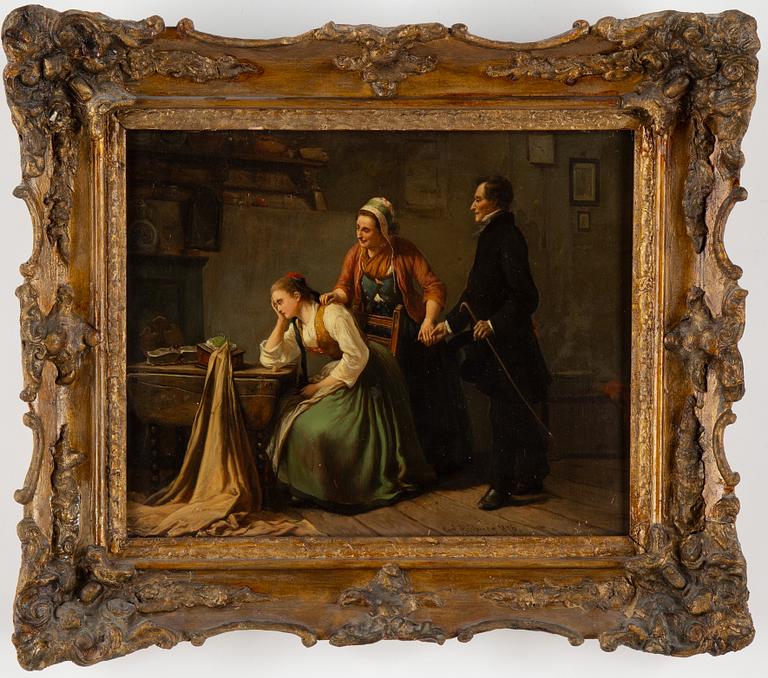 Carl Wilhelm Hübner, oil on panel, signed and dated 1876.