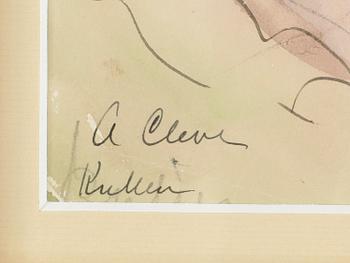 AGNES CLEVE, akvarell, signerad.