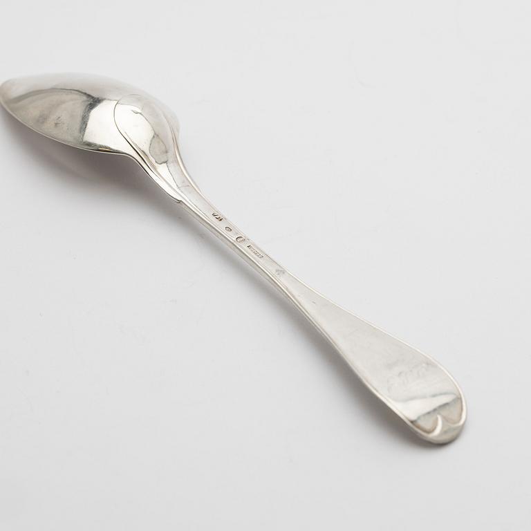 Table spoons, 12 pcs, silver, Stockholm, late 18th century/early 19th century.