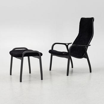 Yngve Ekström, a 'Lamino' armchair with stool, Swedese, Sweden, 2019.