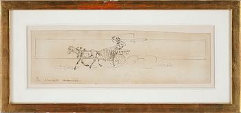Carl Larsson · CARL LARSSON, tillskriven, tuschteckning, 1800-talets slut, monogramsign.