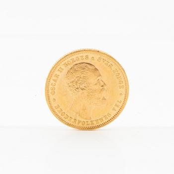 Gold Coin 20 Kroner Norway 1886 Oscar II.