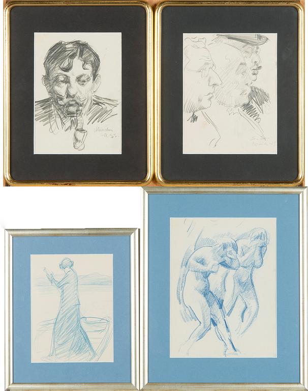 Santeri Salokivi, drawings, 4 pcs.