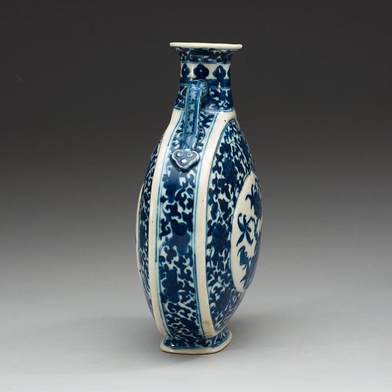 A Chinese blue and white Moonflask, with Qianlong sealmark, presumably Republic.