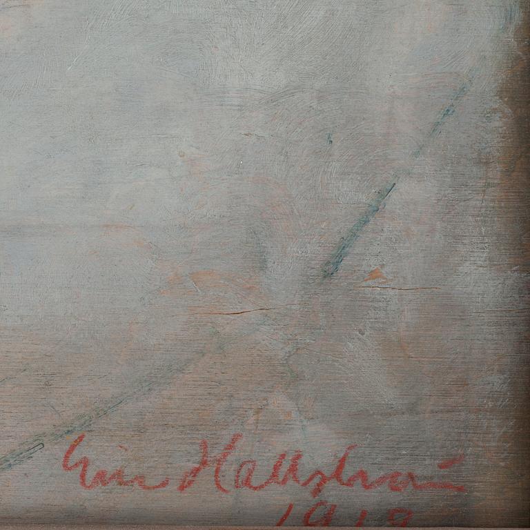 ERIC HALLSTRÖM, olja på pannå. Sign och dat 1919.