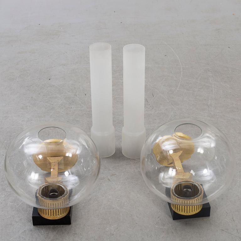 Wall lamps, a pair, 1930s-40s.