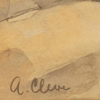 Agnes Cleve, akvarell, signerad A. Cleve,