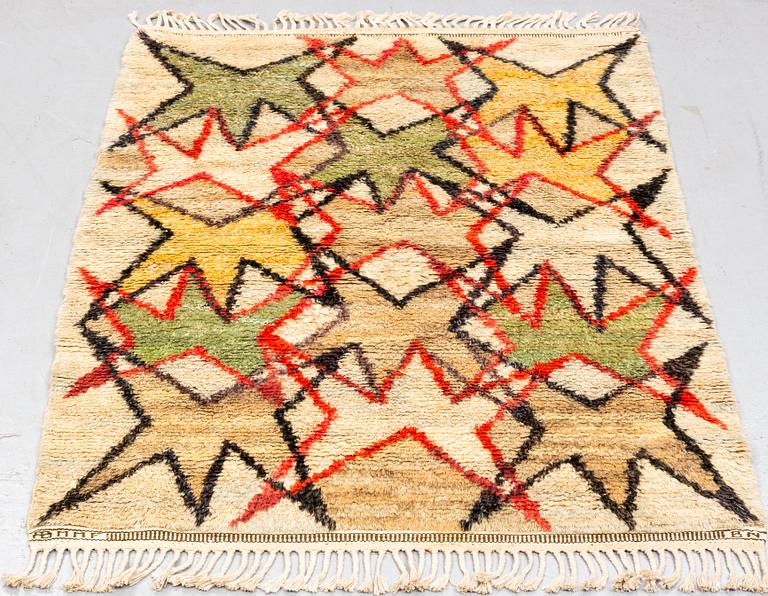 Barbro Nilsson, a carpet, "Stjärnåkra", knotted pile, ca 154,5 x 105-107,5 cm, signed AB MMF BN.