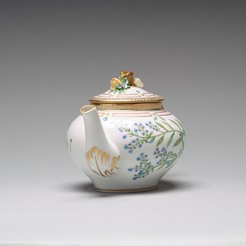 A Royal Copenhagen 'Flora Danica' tea pot with cover, Royal Copenhagen, Denmark, 20th Century.