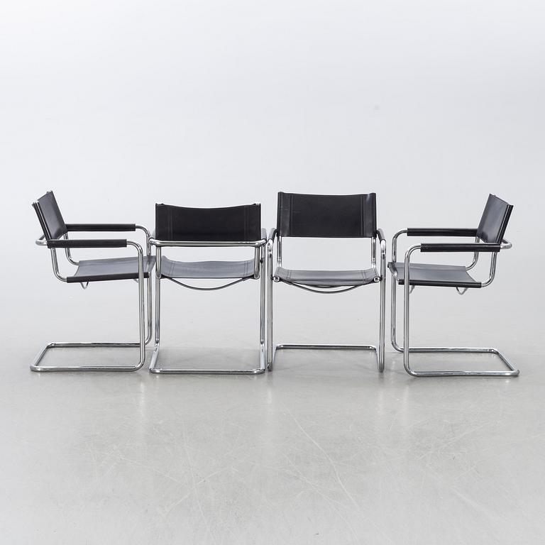 CHAIRS, 4, second half of the 20th century, likely Italy.