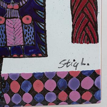 Stig Lindberg, an earthenware wall plaque, 21/40, Gustavsberg Studio.