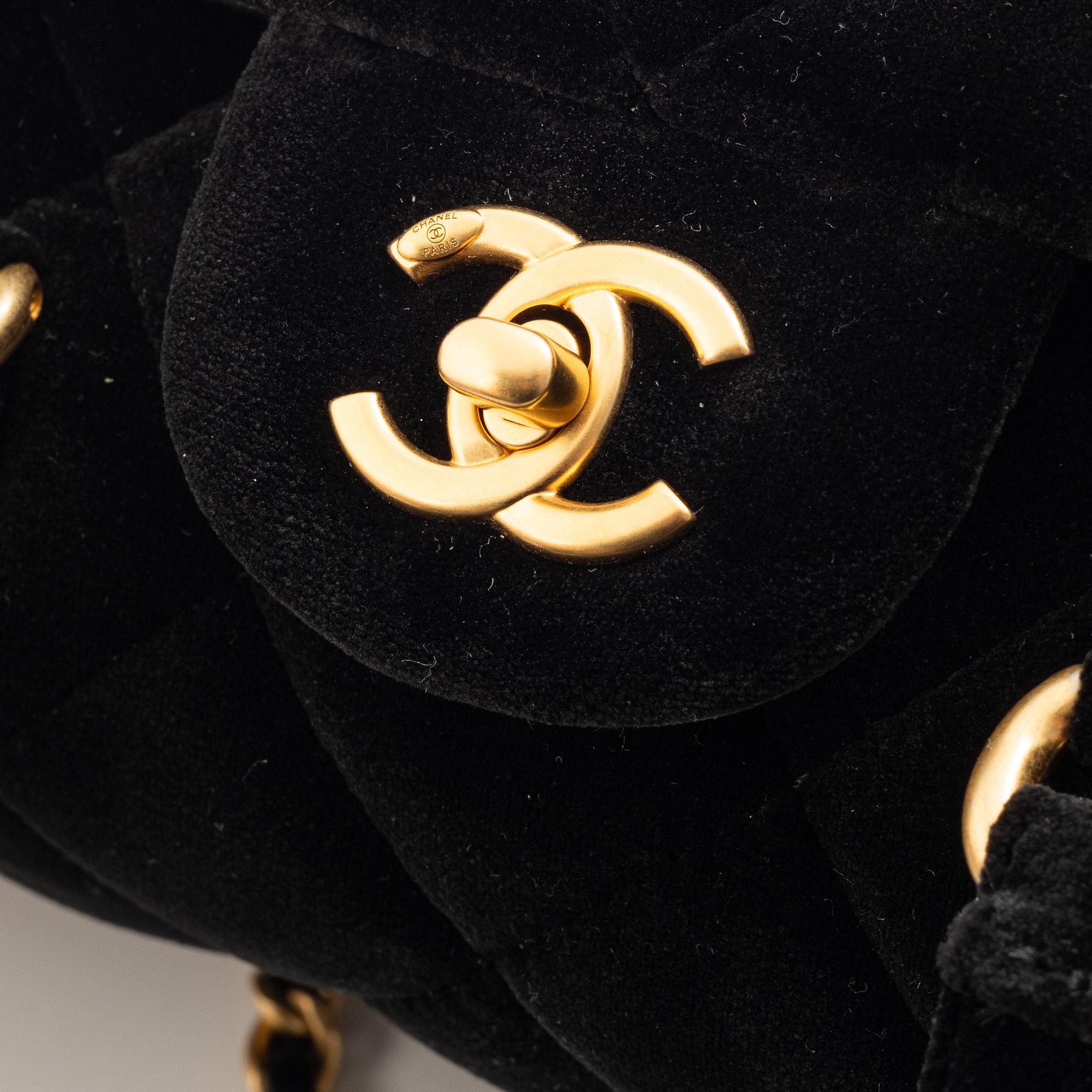 Chanel, A Black velvet Bag.