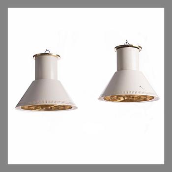 PAAVO TYNELL, PAIR OF CEILING LAMPS. Manufactured by Oy Taito Ab, late 1940s.