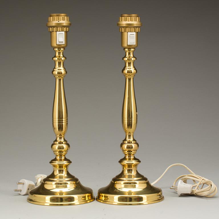 BORDSLAMPOR, ett par. Gyllbrinks el. 1960-tal.