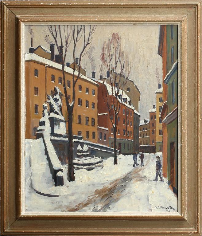 GUNNAR ZETTERSTRÖM, olja på pannå, sign o dat 48.