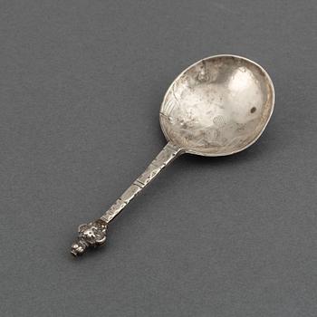 Otto Henrik Sjöberg, sked med dubbel kerubknopp, silver, Falun 1740 alt 1736.