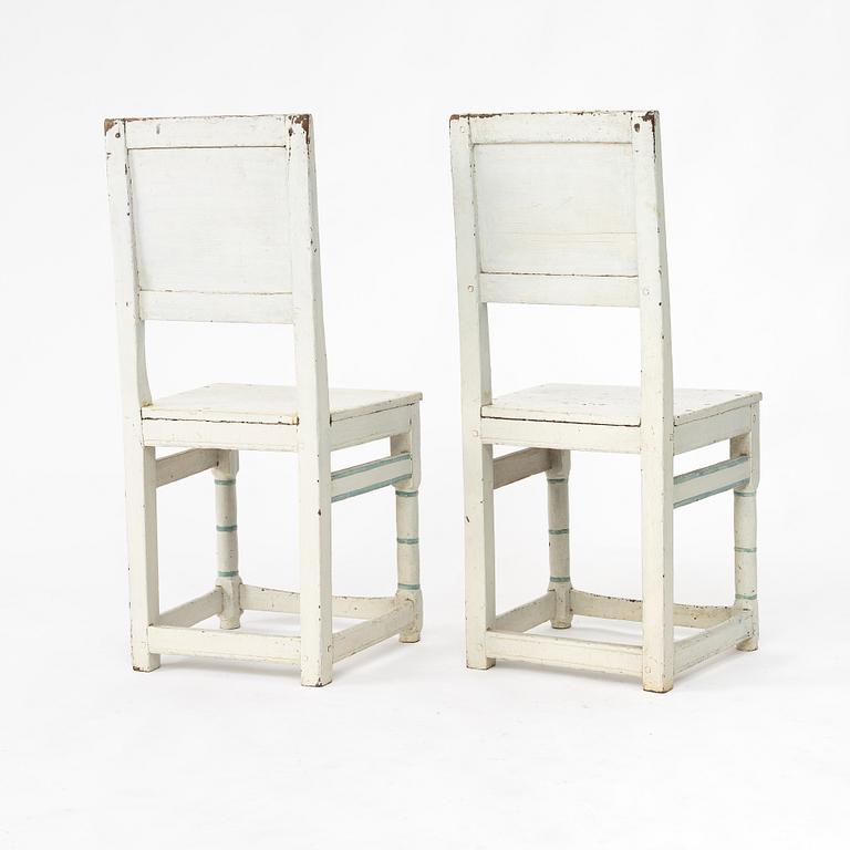 A pair of Swedish chairs, 18th/19th century.