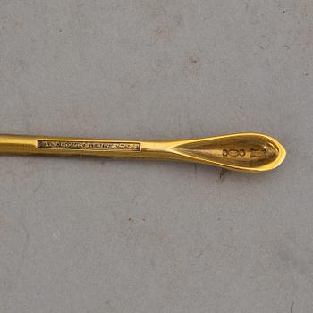 6 silver and enamel spoons, Egon Lauridsen, Copenhagen, Denmark.