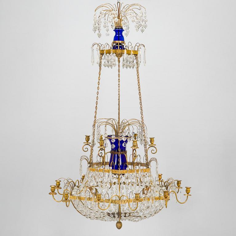 A 19th-century eighteen-candle chandelier from Saint Petersburg.