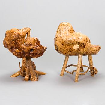 Mid-20th century burl stools.