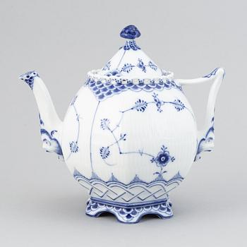 Royal Copenhagen, a '1118' 'Musselmalet Full Lace' porcelain teapot, Denmark.