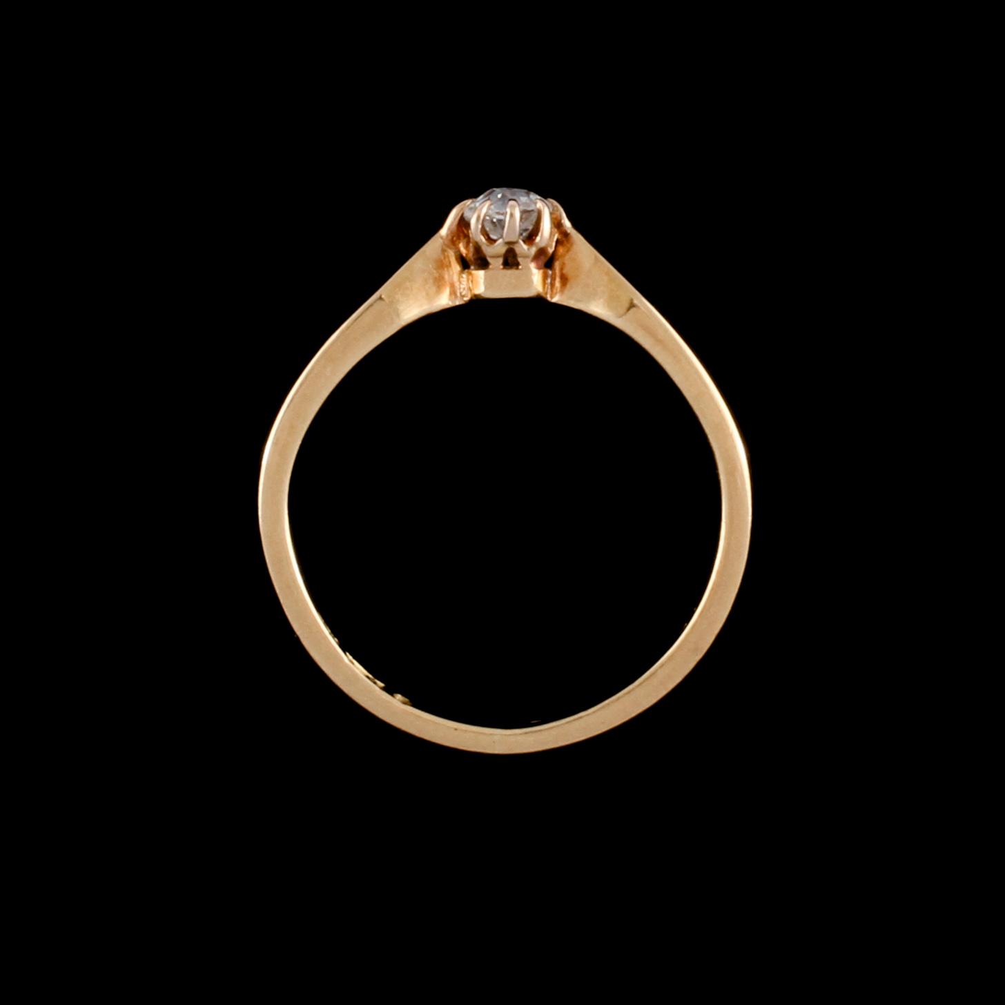 RING, 18k guld med äldre briljantslipad diamant, Hudiksvalls Guldsmedsaffär, Hudiksvall. Vikt 2 g.