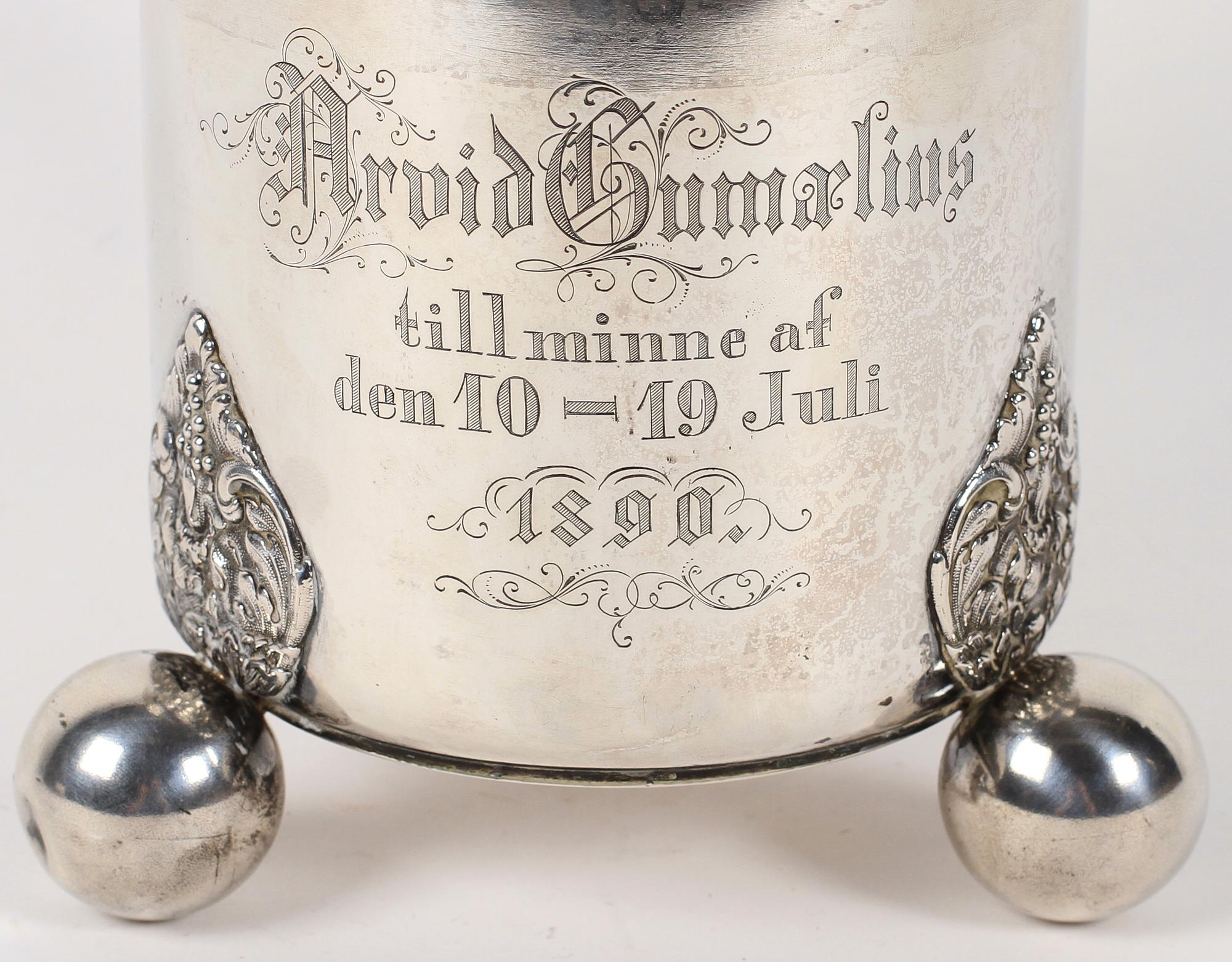 DRYCKESSTOP, silver, barockstil, CG Hallberg Stockholm 1890. Vikt 670 gram.