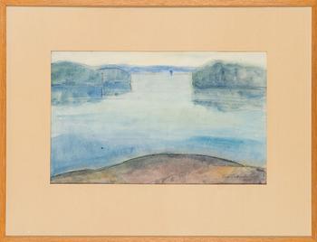 Eva Cederström, watercolour, signed and dated 1956.