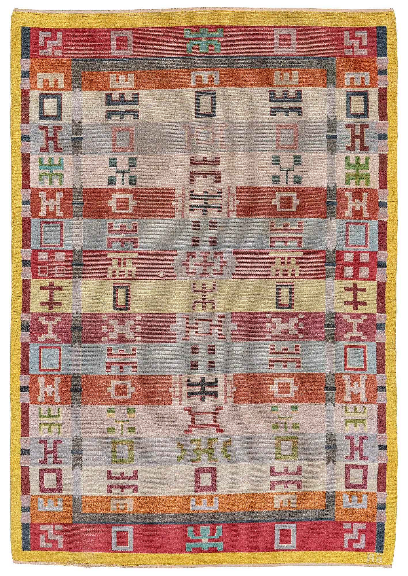 Agda Österberg, a knotted pile carpet, c. 354 x 245 cm, signed AÖ.