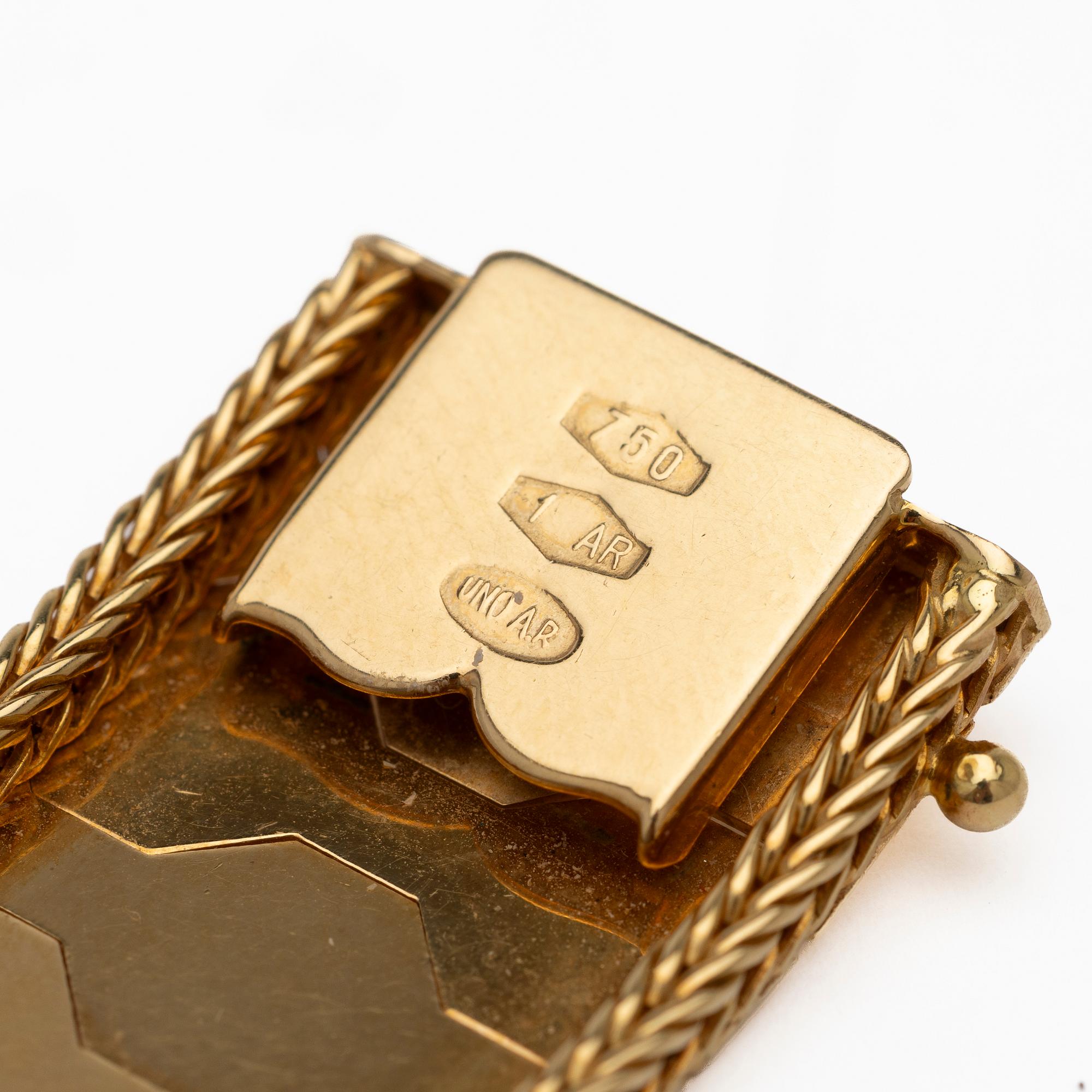 Armband, 18k guld, Uno A Erre, Italien.