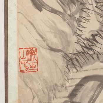 A scroll painting, ink an colour on paper, Hu Tiemei (1848-1899).