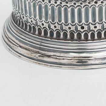 A sterling silver jug, London, unidentified marks.